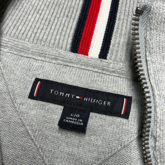 Tommy Hilfiger Light Gray Zip-Up Sweater - Picture 2 of 8